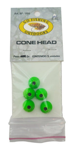 Go Fishing Cone Heads Go Fishing Metalicos 10mm 5pcs Atado De Moscas 1