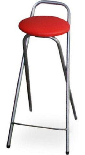 Amoblandote Foldable High Stool Ideal for Breakfast Bar in Small Spaces, Upholstered, Reinforced, Factory Warranty 0