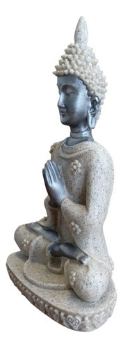 Generic Silver Sitting Buddha in Lotus Position - 16 cm Buddha Praying 5