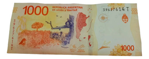 Unique 1,000 Pesos Bill with a Fault 0