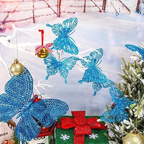 23-Piece 3D Butterfly Christmas Tree Decoration Set - Blue 2