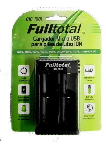 Fulltotal Cargador Full Total P/ Pilas Litio 18650 16340 14500 26500 0