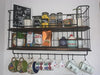 Industrial Hanging Shelf with 2 Shelves and Hooks 4