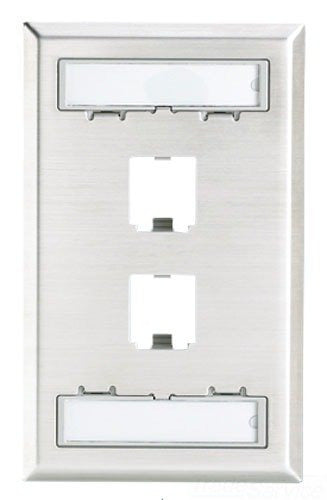 Panduit Graybar Cfpl2sy 1 Gang 2 Port Faceplate 304 Stainless Steel 0