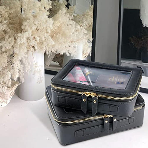 Aveniee Transparent Makeup Bag with Zipper and Handle 4