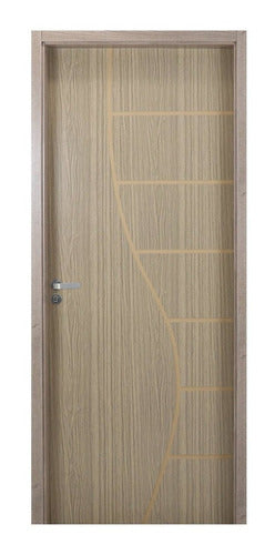 Kit Porta De Madeira Decorada 215x74cm Com Batente De Mdf 0