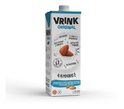 Bebida Leche De Almendras Original Vrink Con Azucar 1lt X12 2