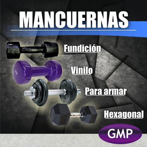Hexagonal Rubber-Coated 30 Kg Dumbbell Gmp Weights 4