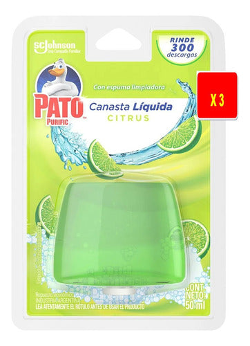 Pato Purific Canasta Liquida Citrus Repuesto X 3 Unidades 0