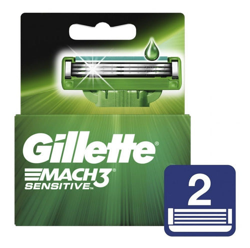 Gillette Mach 3 Sensitive Repue X 2 Unidades Magistral Lacro 0