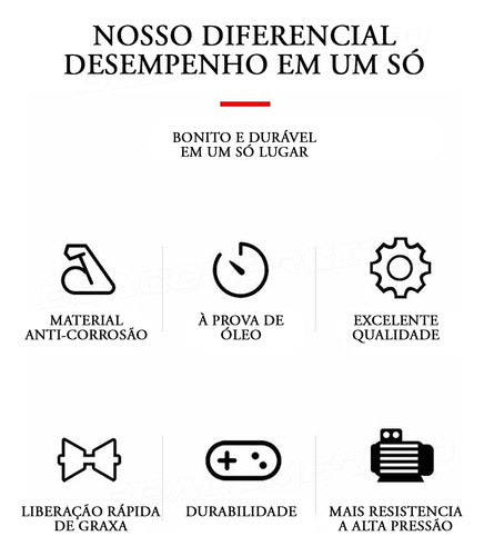 Bico Aclopador Graxeira Pistola Lubrificação Graxa C/ Trava 6