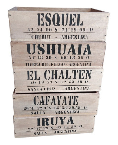 Cajon De Madera Organizador Decorativo Ciudades Argentinas 0