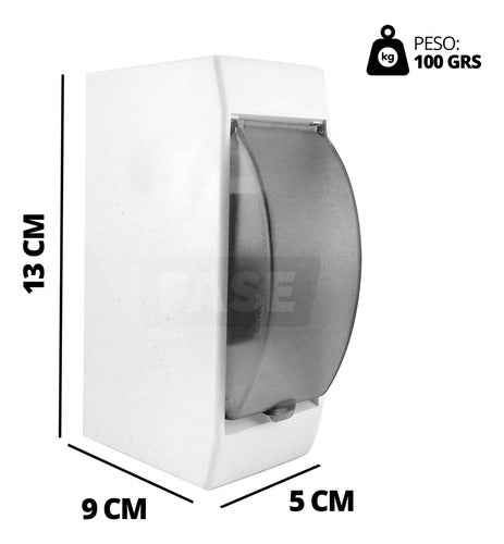 Caja Plástica P/ Termicas 2 Módulos Unipolar Bipolar Puerta 2