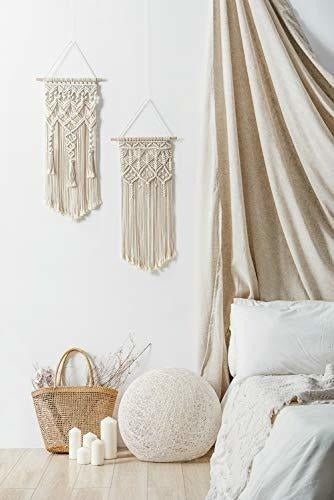 Mkono Pequeño Macrame Pared Colgante Decoracion Boho Chic 1