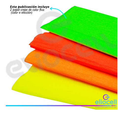 CREPE Paper 45 X 130 Fluorescent Colors X2 Units 2