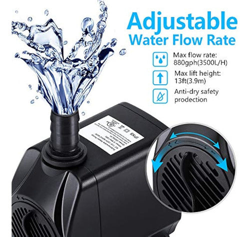 Bomba Para Fuente Cwkj, Bomba De Agua Sumergible De 880gph, 4