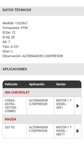 Chevrolet Reten Alternador Corsa Astra Vectra Combo Mazda 323 Td 9850 2