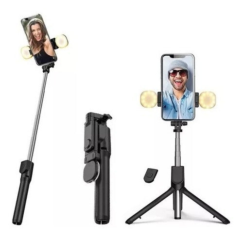 Alitrade Selfie Stick Gimbal with Dual LED Light and Bluetooth for Smartphones Tripod 0