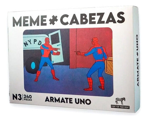 Casa Fight Meme Cabezas Spiderman 240 Pieces Puzzle 0