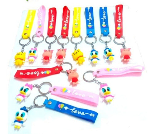 Set of 12 Rubber Keychains 0