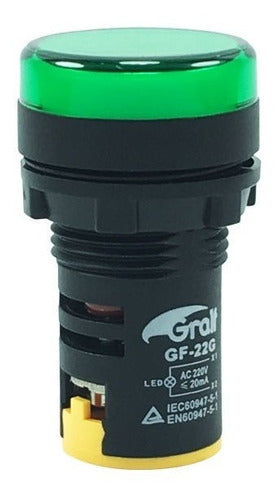 Gralf Green Indicator Pilot Light Ø22mm 3