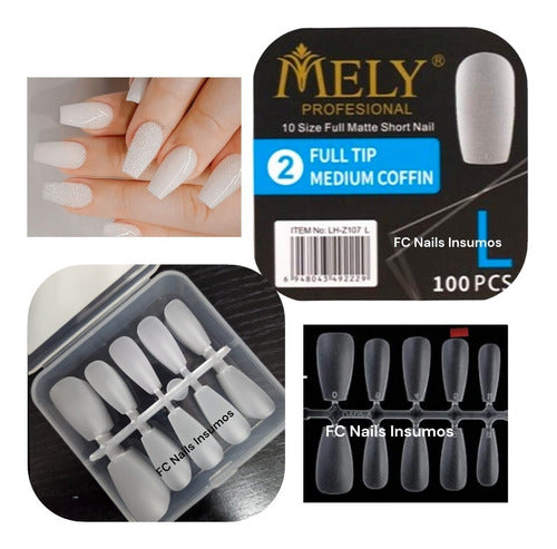 Mely Tips X 100 Un. Soft Gel / Mate Prelimados 0