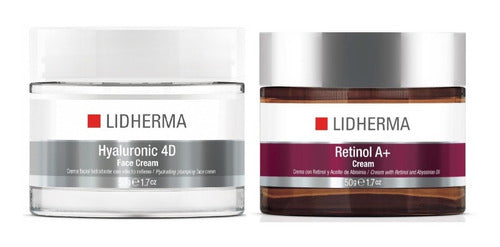 Lidherma Hyaluronic 4D Cream + Retinol A+ Cream + 4D Eyes 1