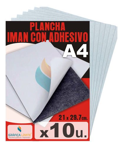 IMAN ADHESIVO Plancha Imán Lamina Autoadhesiva A4 0.35mm Paquete 10 Uni 0