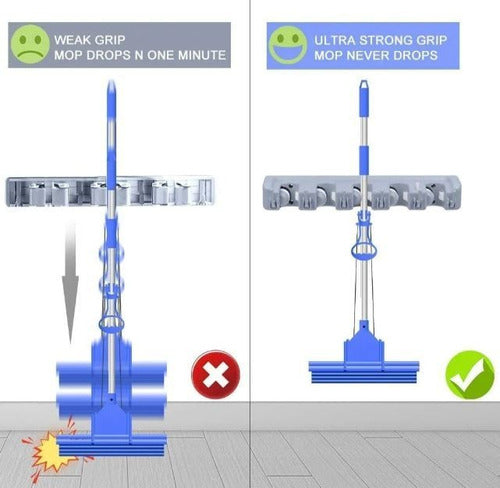 Soporte Escobas Lampazos Herramientas Facil Instalacion 2