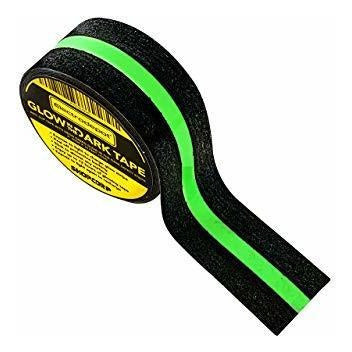 Shopcorp Professional Non-Slip or Anti-Slip Glow in the Dark Traction Tape - Black/Fluorescent Band - 5cm X 5m 3