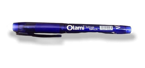 Olami Pack X4 Erasable Roller Pen with Eraser - Blue 1