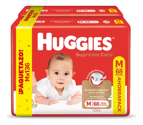 Huggies Supreme Care M X 136 Unidades 0