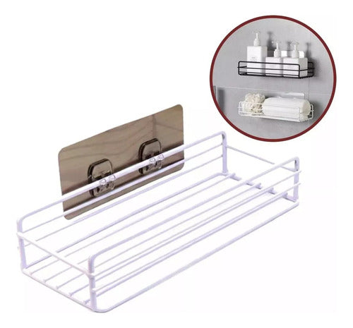 Self-Adhesive Metal Bathroom Shelf Organizer Multipurpose 4