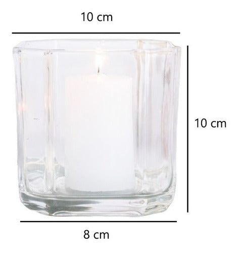 La Vidriera Regalos Set of 6 Glass Lanterns 10cm Candles Souvenirs Centerpiece 1