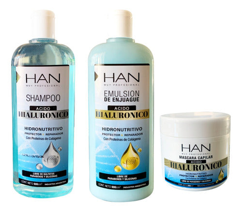 Han Kit Acido Hialuronico Shampoo+acondicionador+mascara 0