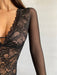 Women's Long Sleeve Lace and Tulle Bodysuit with Lined Cups Trenda 2006 7