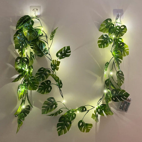 Fielegen 20 LED Lights Monstera Leaf String, Palm Leaves 0