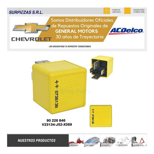 Chevrolet Corsa II/Meriva Yellow Preheating Relay 100% Original GM 90226846 2