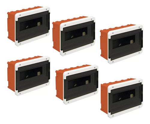 Combo of 6 Plastic Boxes for Roker 8-Module Flush-mounted Thermal Circuit Breakers 0