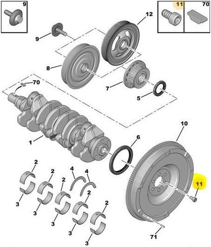 Bulon Volante Motor 206/207/307/407 C3 C4 1.6 Hdi 9x1,25x16 1