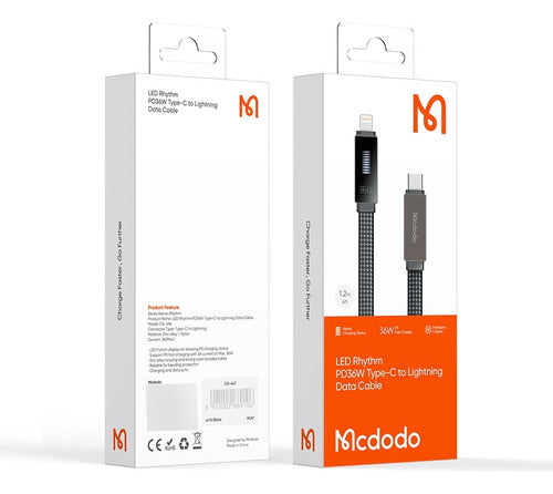 Mcdodo 36W LED Data Cable for iPhone Type C 1.2m 4