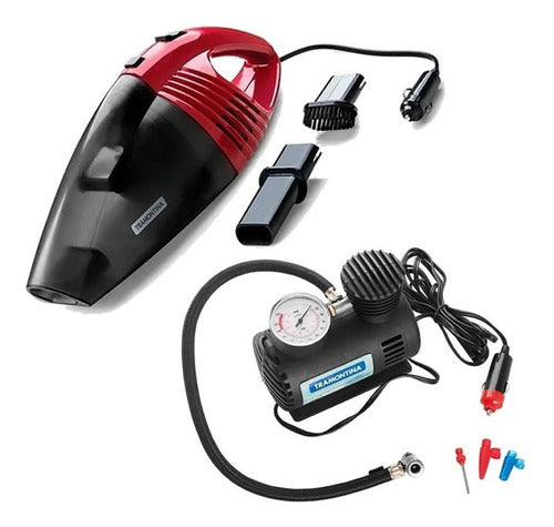 Kit Automovil Aspiradora Y Mini Compresor 12v Tramontina 0