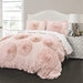 Lush Decor Serena 3-Piece Quilt Set with Ruffled Floral Design in Blush 0