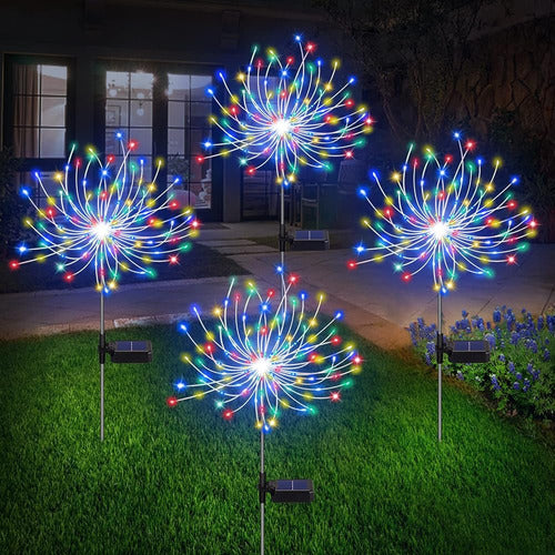 Botfal Solar Garden Lights, Outdoor Firework Lights - 4 Pack 120 LED Waterproof Decorative Starburst Lights 0