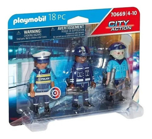 Playmobil Police Set of 3 Figures Int 70669 Original Intek 0