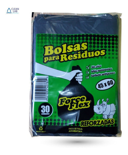 Force Flex Black Trash Bags 45x60 Cm 20m X 30 Units 4 Packs 0