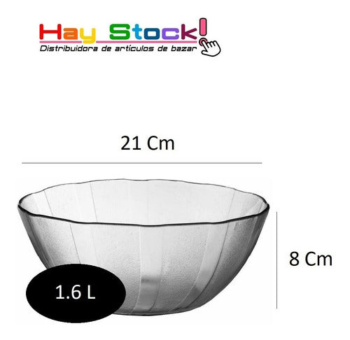 Ensaladera Bowl Vidrio Galaxia Flint 1600 Ml Rigolleau X12 U 1