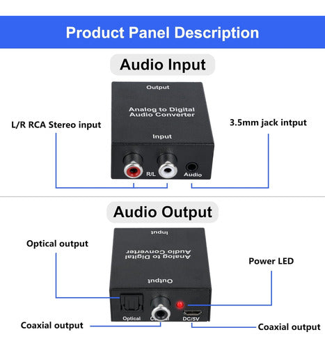 Togconn Analog to Digital Audio Converter RCA to Optical 1