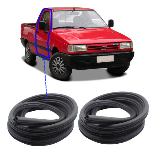 Par De 2 Borrachas Vedação Fiorino Pick-up 1991 A 1998 0