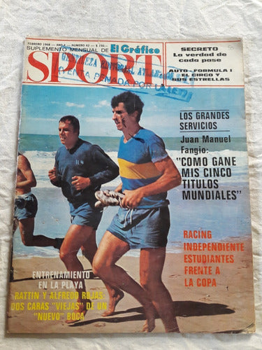 Revista El Grafico Sport N° 42 1968 Fangio Boca Estudiantes 0